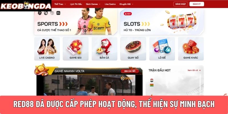 Red88 đã được cấp phép hoạt động, thể hiện sự minh bạch