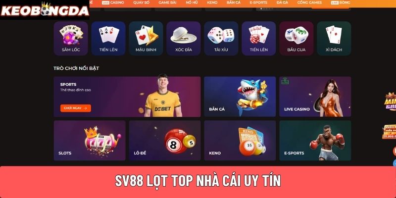 SV88 lọt top nhà cái uy tín