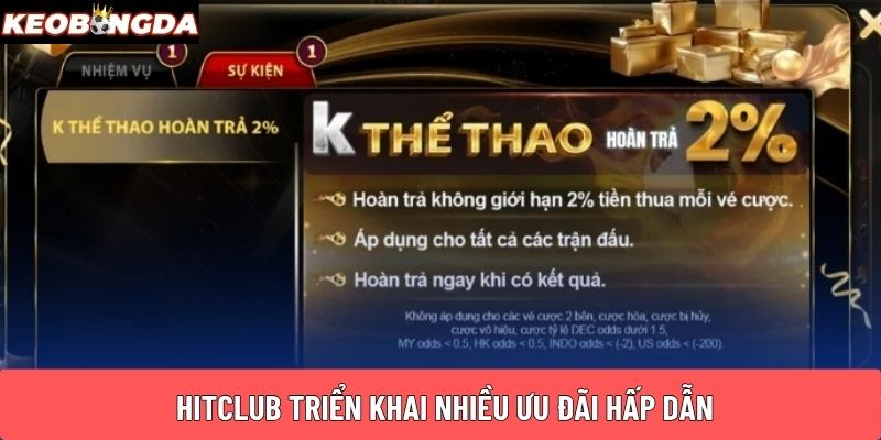 Hitclub triển khai nhiều ưu đãi hấp dẫn