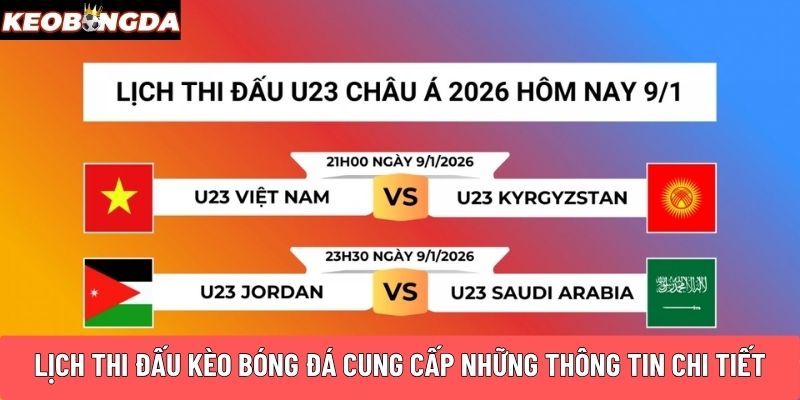 Lịch thi đấu Kèo Bóng Đá cung cấp những thông tin chi tiết