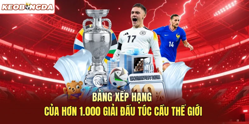 Bảng xếp hạng của hơn 1.000 giải đấu túc cầu thế giới